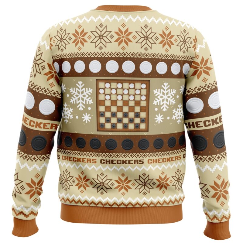 Christmas Checkers Board Games Ugly Christmas Sweater - Image 2