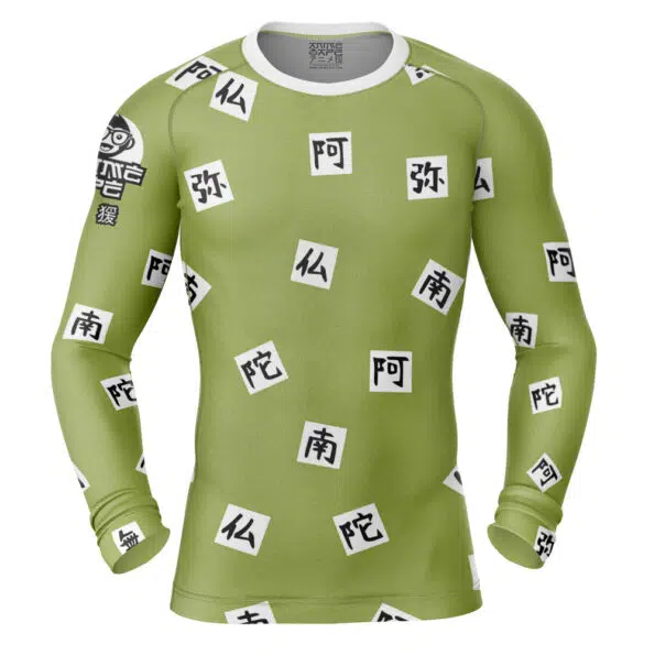 Gyomei Himejima Demon Slayer Long Sleeve Rash Guard Compression Shirt