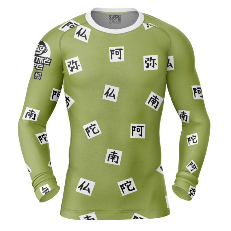 Gyomei Himejima Demon Slayer Long Sleeve Rash Guard Compression Shirt