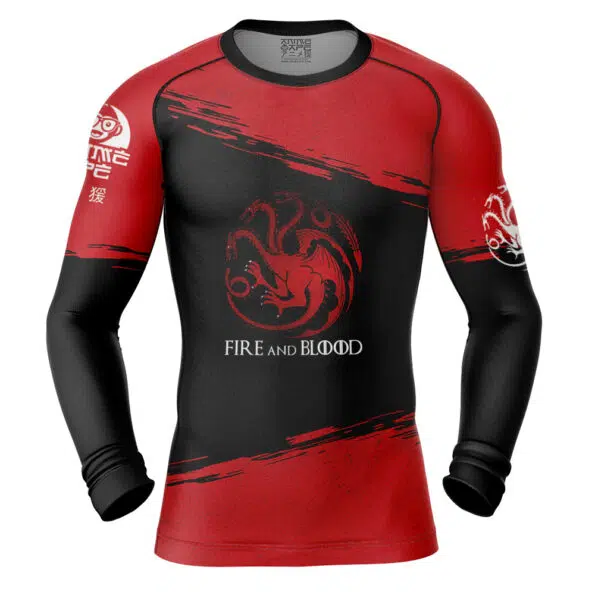 House Targaryen Game of Thrones Long Sleeve Rash Guard Compression Shirt