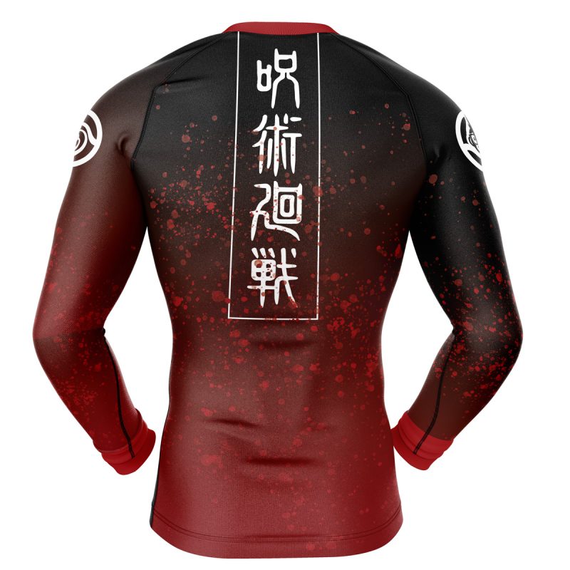 Itadori Yuji Hand Jujutsu Kaisen Long Sleeve Rash Guard Compression Shirt - Image 2