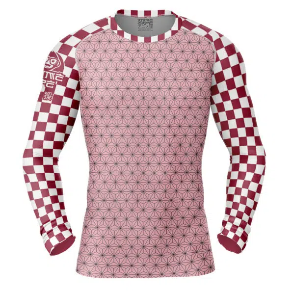 Nezuko Kamado Demon Slayer Long Sleeve Rash Guard Compression Shirt