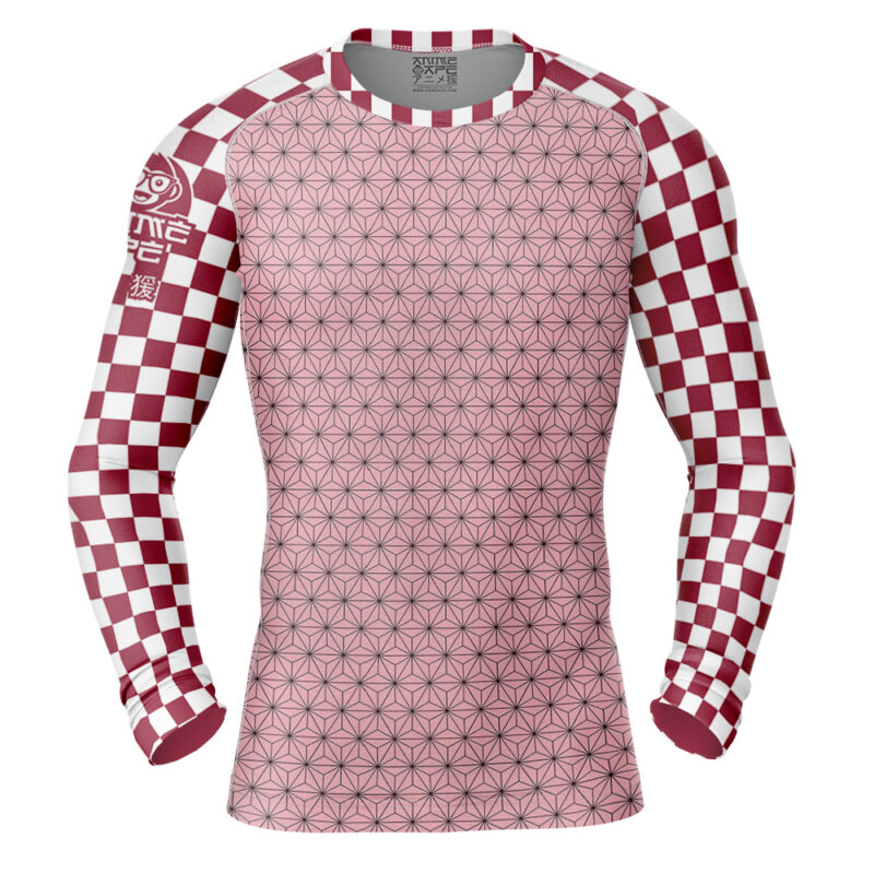 Nezuko Kamado Demon Slayer Long Sleeve Rash Guard Compression Shirt