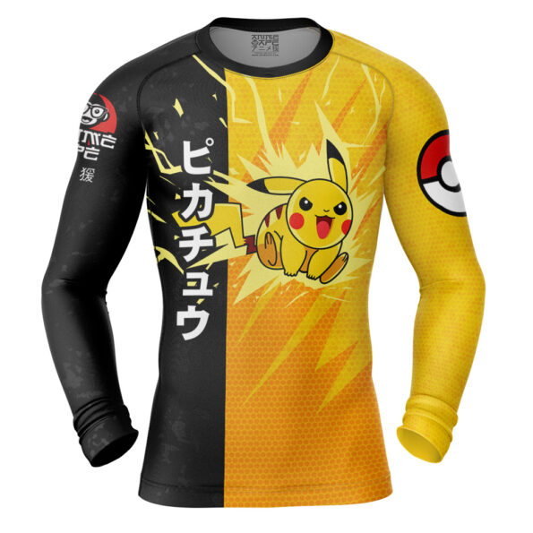 Pikachu Attack Pokemon Long Sleeve Rash Guard Compression