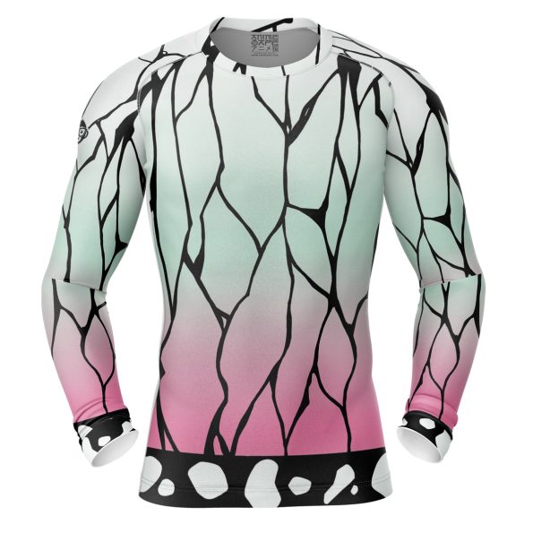 Shinobu Kocho Demon Slayer Long Sleeve Rash Guard Compression Shirt