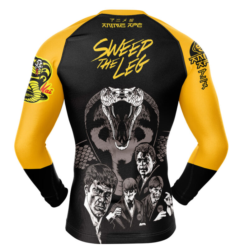 Sweep the Leg Cobra Kai Long Sleeve Rash Guard Compression Shirt - Image 2