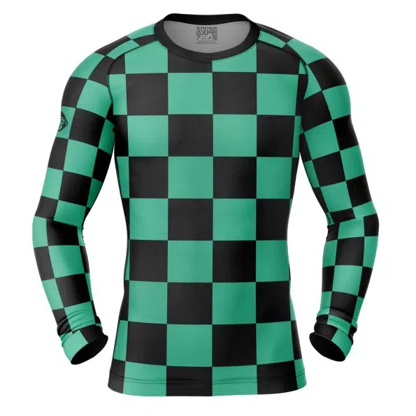 Tanjiro Kamado Demon Slayer Long Sleeve Rash Guard Compression Shirt