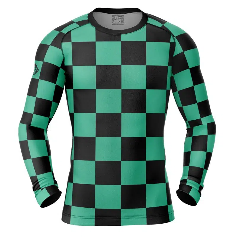 Tanjiro Kamado Demon Slayer Long Sleeve Rash Guard Compression Shirt
