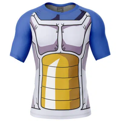 Vegeta Battle Suit Dragon Ball Z Short Sleeve Rash Guard Compression Shirt