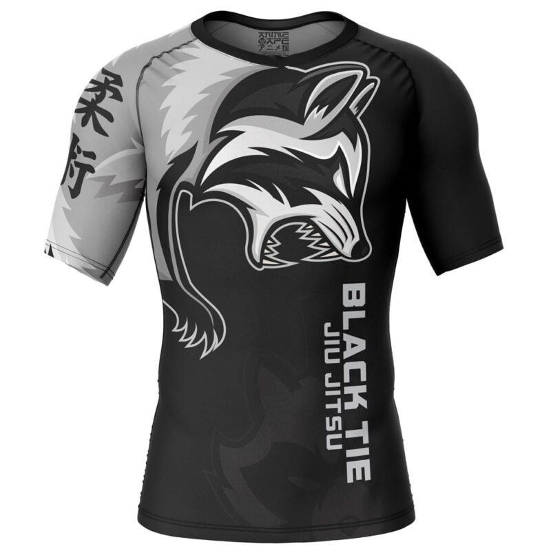 Rabid Raccoon Black Tie Classic Short Sleeve Rash Guard