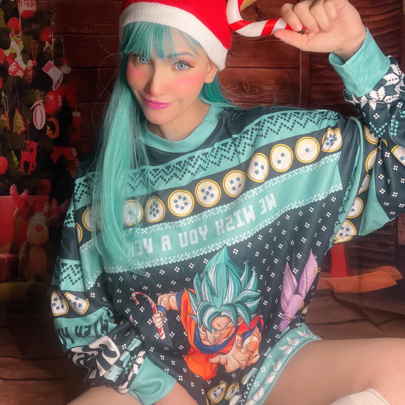 A Very Saiyan Christmas Dragon Ball Z Ugly Christmas Sweater - Image 5