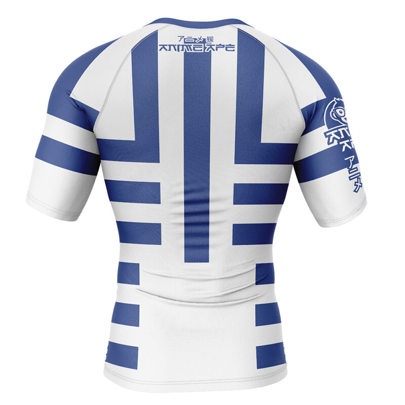 Akaza Demon Slayer Short Sleeve Rash Guard Compression Shirt - Image 2
