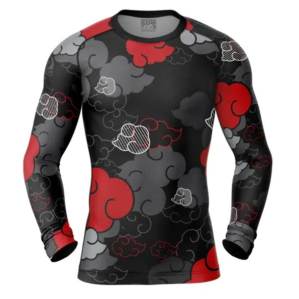 Black Aloha Akatsuki Long Sleeve Rash Guard Compression