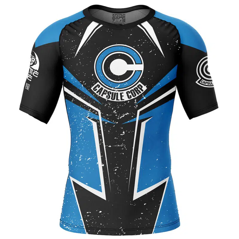 Capsule Corp Dragon Ball Z Short Sleeve Rash Guard Compression Shirt