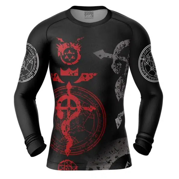 Transmutation Circle Fullmetal Alchemist Long Sleeve Rash Guard Compression