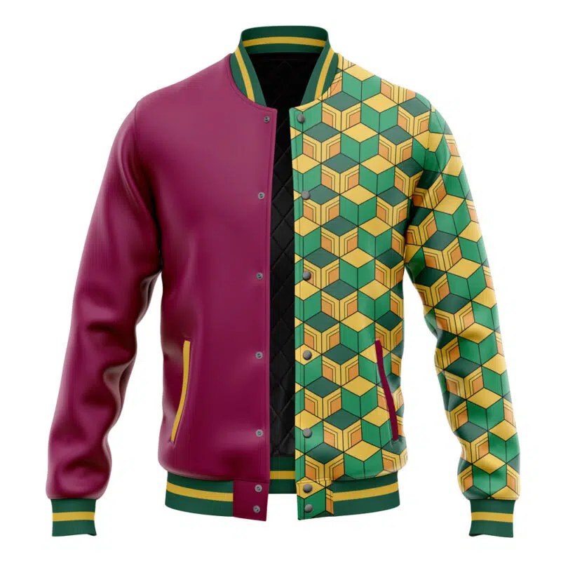 Giyu Tomioka Pattern Demon Slayer Varsity Jacket