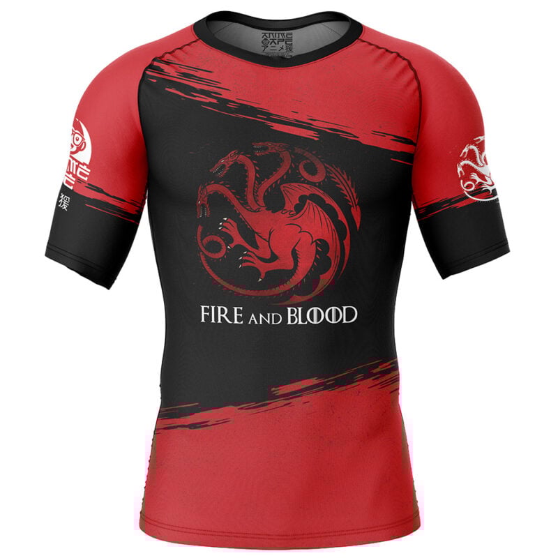 House Targaryen Game of Thrones Short Sleeve Rash Guard Compression Shirt