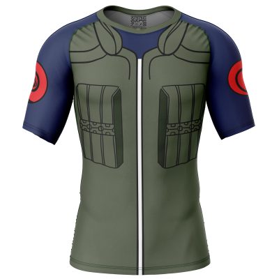 Kakashi Military Uniform Shippuden Short Sleeve Rash Guard Compression Shirt
