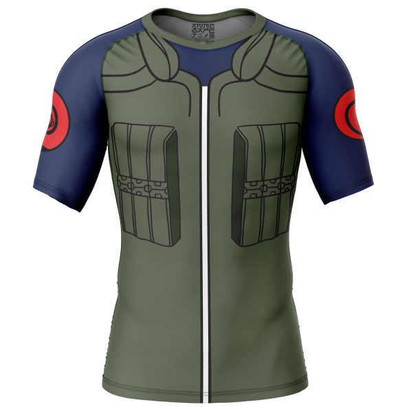 Kakashi Military Uniform Shippuden Short Sleeve Rash Guard Compression Shirt