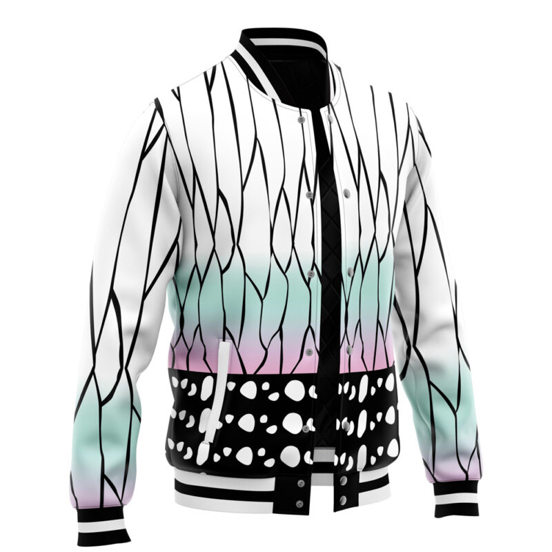 Shinobu Kocho Pattern Demon Slayer Varsity Jacket - Image 2