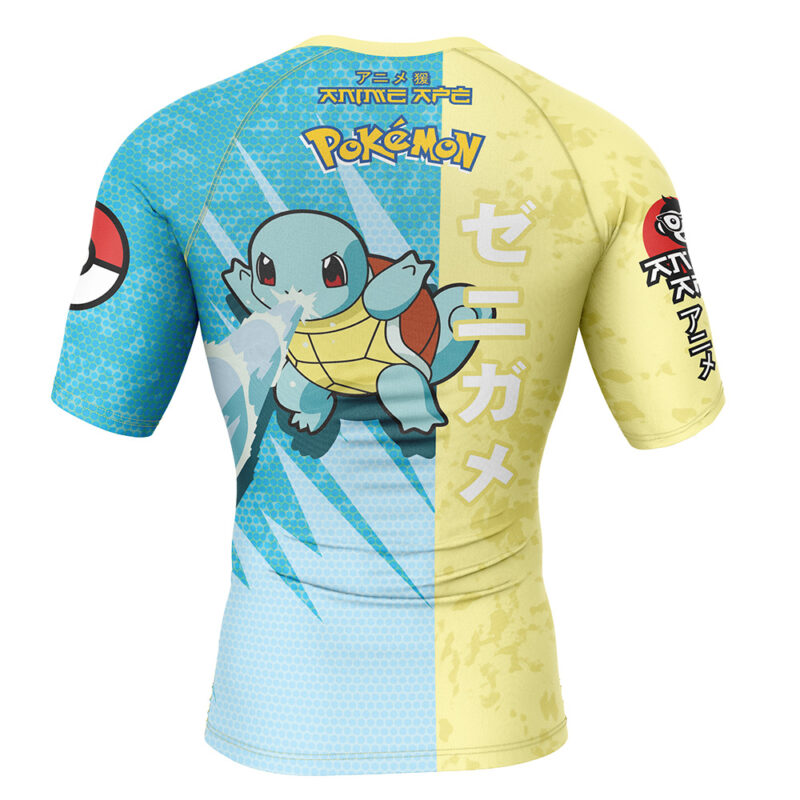 Squirtle Attack Pokemon Short Sleeve Rash Guard Compression Shirt - Image 2