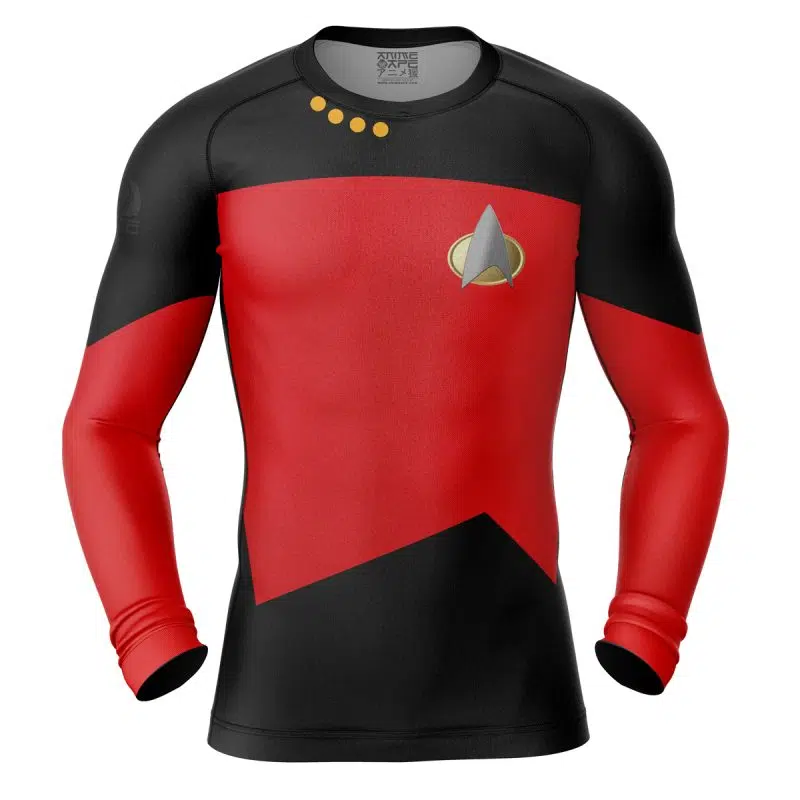 The Next Generation Red Star Trek Long Sleeve Rash Guard Compression