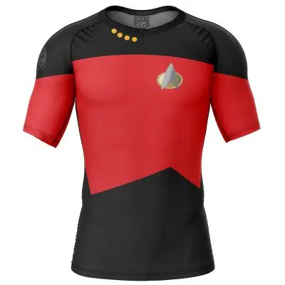 The Next Generation Red Star Trek Short Sleeve Rash Guard Compression Shirt