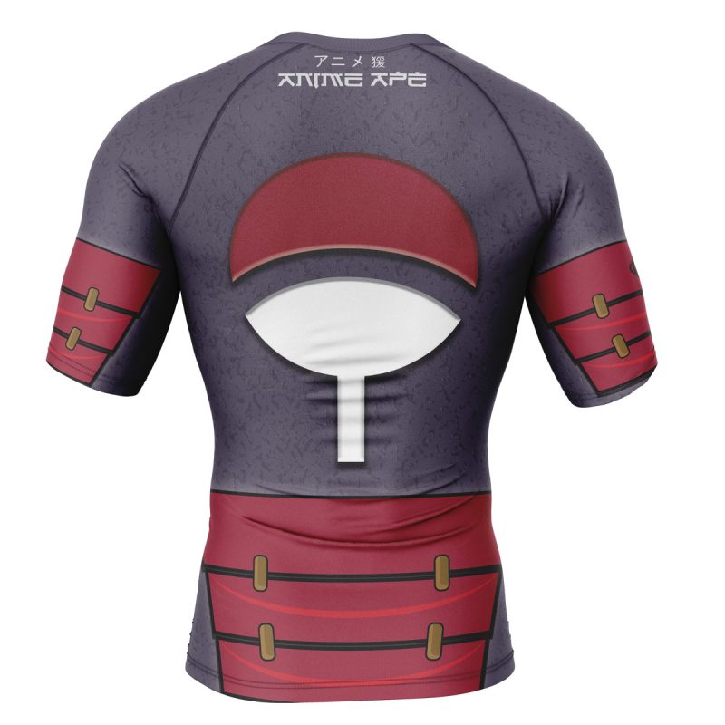 Uchiha Madara Shippuden Short Sleeve Rash Guard Compression Shirt - Image 2