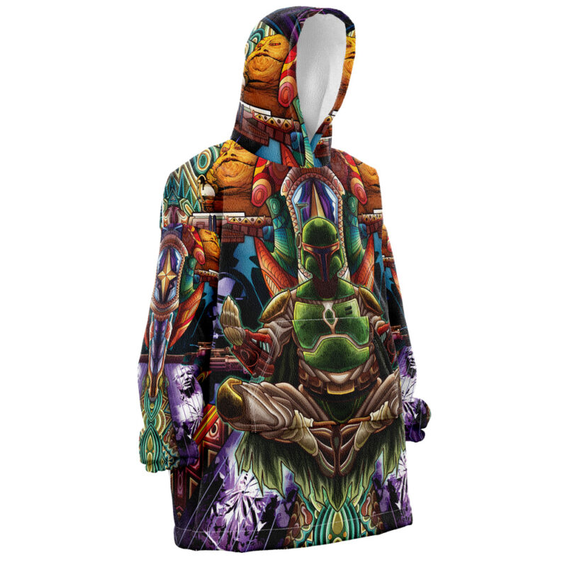 Trippy Boba Fett Star Wars Snug Oversized Blanket Hoodie - Image 3