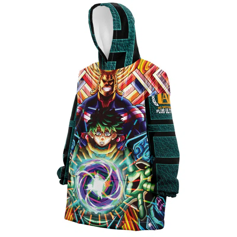 Trippy Deku x All Might My Hero Academia Snug Oversized Blanket Hoodie - Image 2