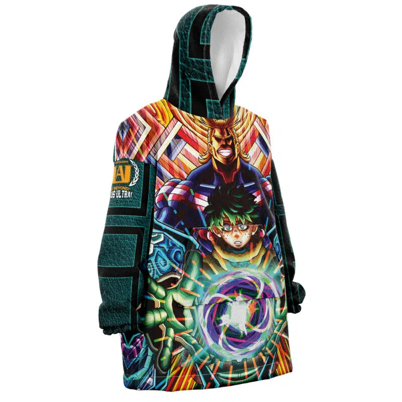 Trippy Deku x All Might My Hero Academia Snug Oversized Blanket Hoodie - Image 3