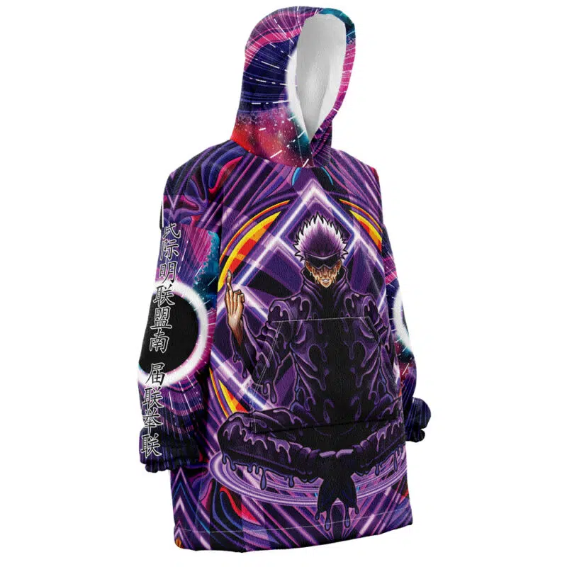 Trippy Drippy Satoru Gojo Jujutsu Kaisen Snug Oversized Blanket Hoodie - Image 3