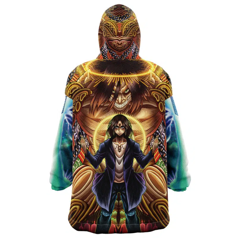 Trippy Eren Yeager Attack on Titan Oodie Oversized Blanket Hoodie