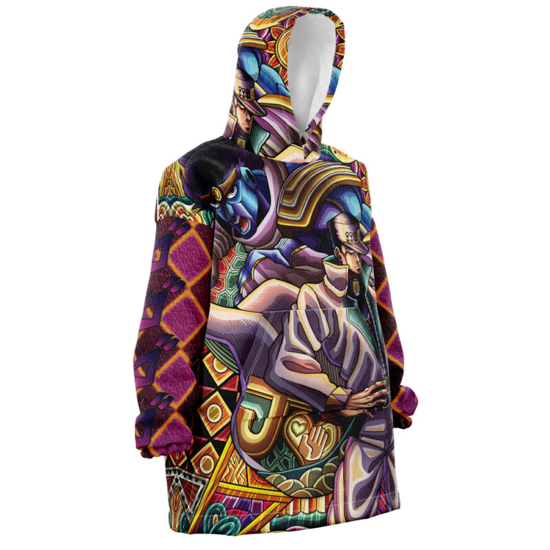 Trippy Jotaro Kujo Jojo’s Bizarre Adventure Snug Oversized Blanket Hoodie - Image 3