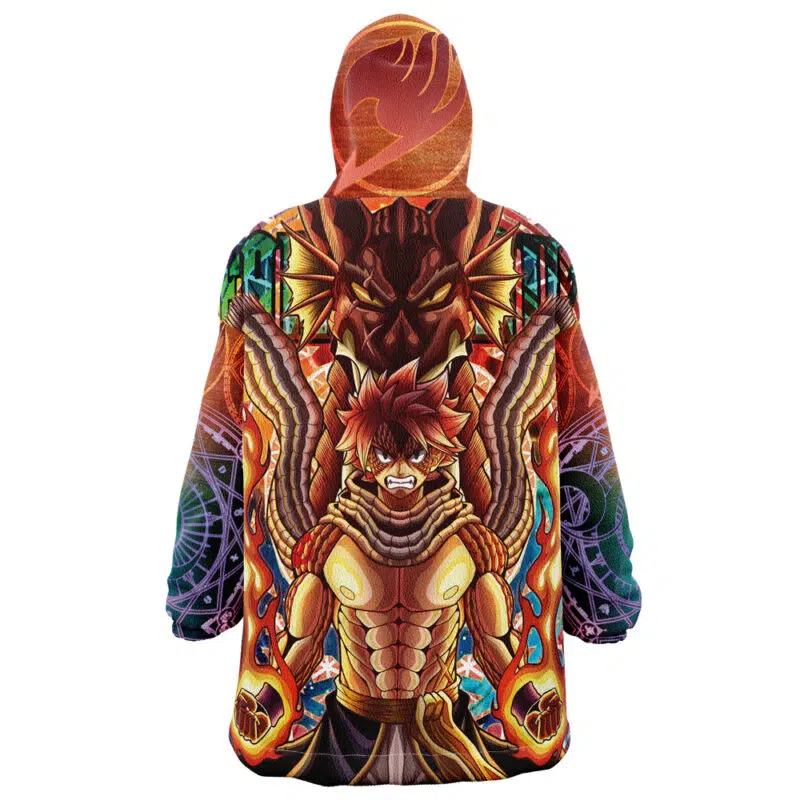 Trippy Natsu Dragneel x Igneel Fairy Tail Oodie Oversized Blanket Hoodie