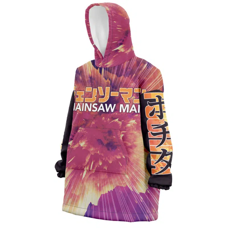 Pochita Chainsaw Man Streetwear Snug Oversized Blanket Hoodie - Image 2