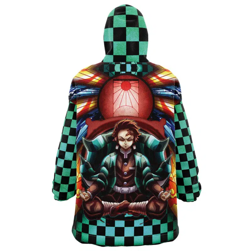 Trippy Kamado Tanjiro Demon Slayer Oodie Oversized Blanket Hoodie