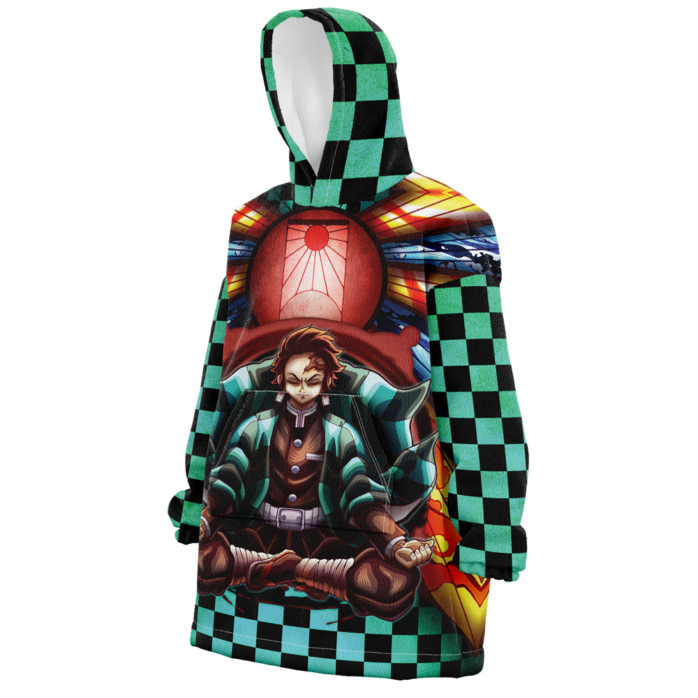 Trippy Kamado Tanjiro Demon Slayer Snug Oversized Blanket Hoodie - Image 2