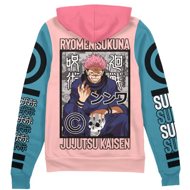 Ryomen Sukuna Jujutsu Kaisen Streetwear Zip Hoodie Jacket