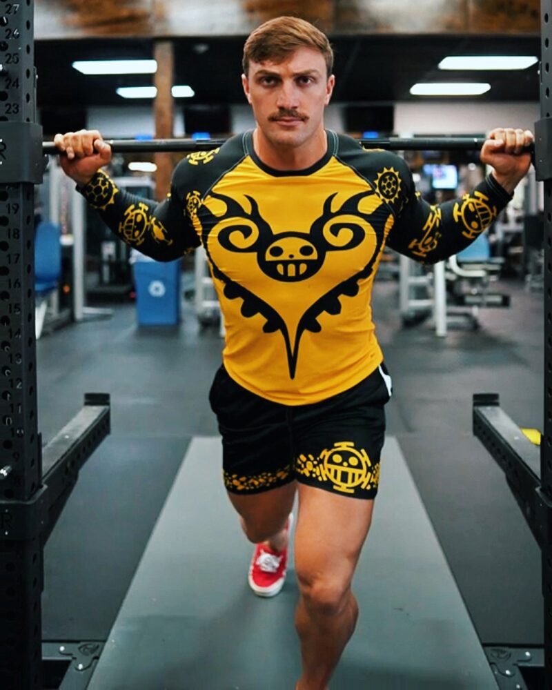 Trafalgar D. Water Law Black Punk Hazard One Piece Gym Shorts