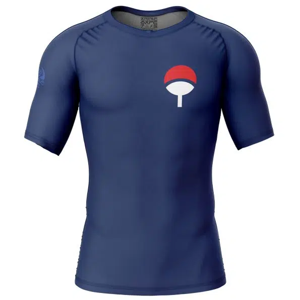 Uchiha Symbol Shippuden Short Sleeve Rash Guard Compression Shirt