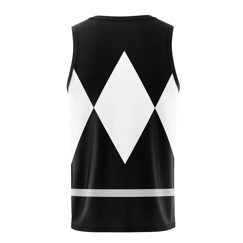 Black Ranger Mighty Morphin Power Rangers Basketball Jersey - Image 2
