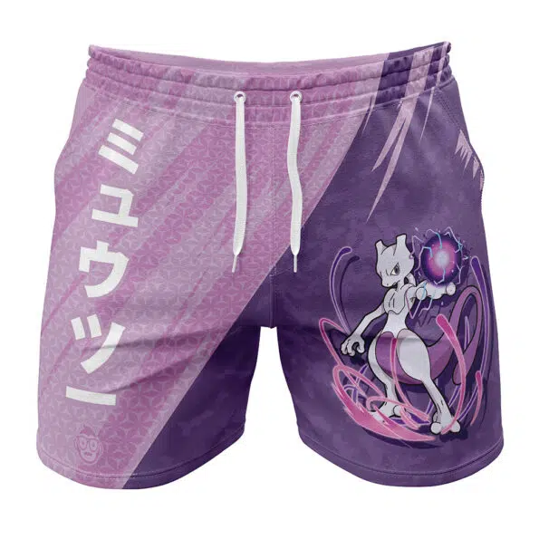 Mewtwo Attack Pokemon Gym Shorts