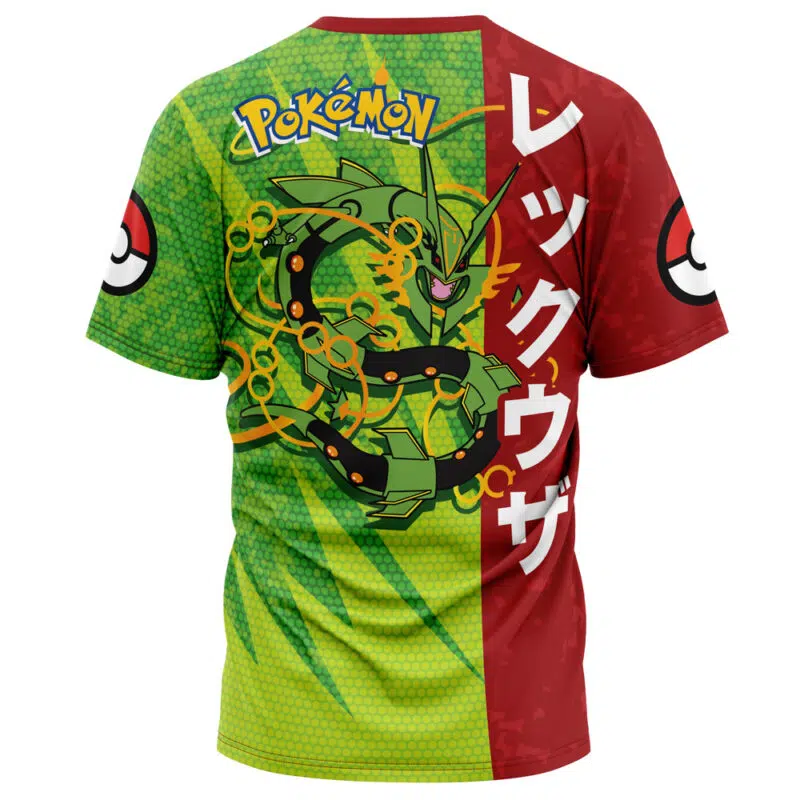 Rayquaza Attack Pokemon T-Shirt - Image 2