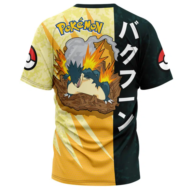Typhlosion Attack Pokemon T-Shirt - Image 2