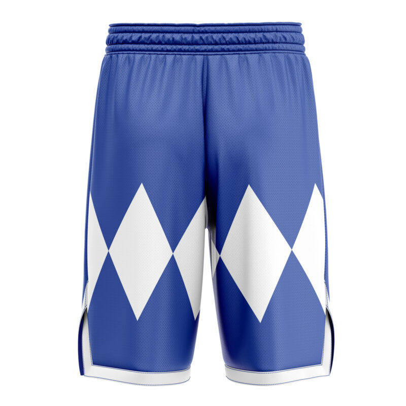 Blue Ranger Mighty Morphin Power Rangers Basketball Shorts - Image 2