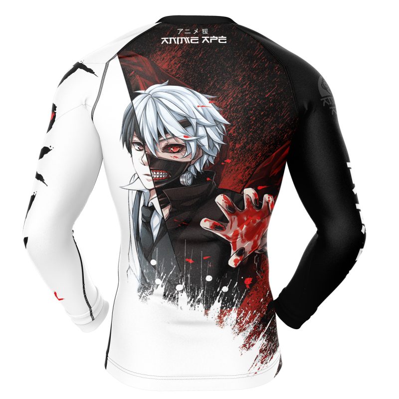 Ken Kaneki Tokyo Ghoul Long Sleeve Rash Guard Compression Shirt - Image 2