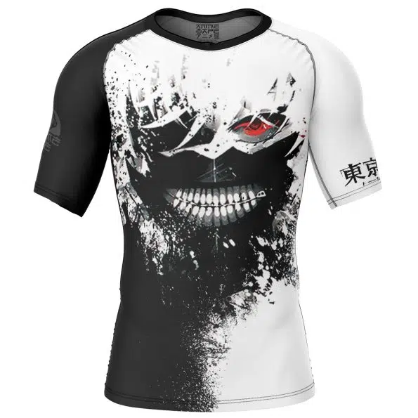 Ken Kaneki Tokyo Ghoul Short Sleeve Rash Guard Compression