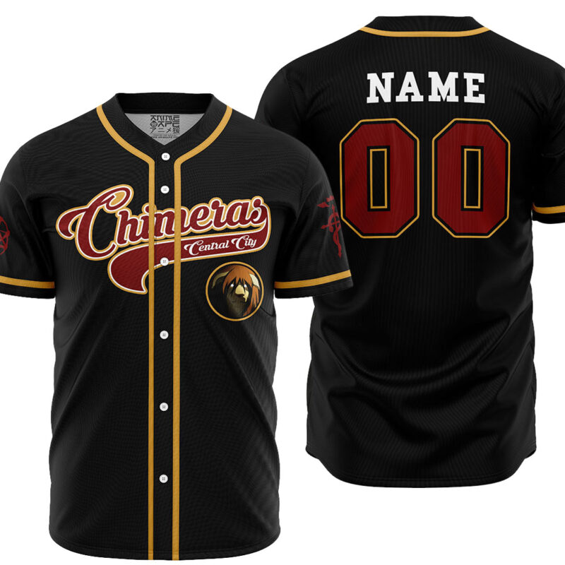 Personalized Central City Chimeras Full Metal Alchemist Baseball Jersey
