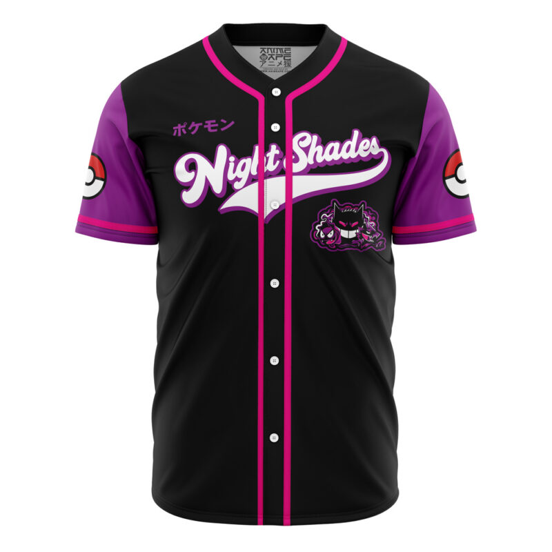 Personalized Night Shades Ghost Type Pokemon Baseball Jersey - Image 2